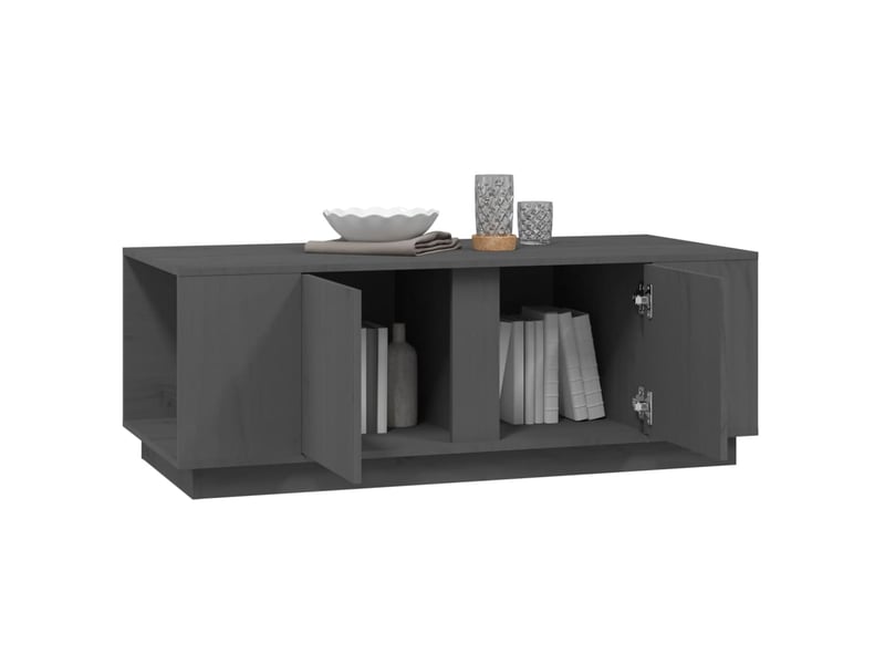  Table basse | table de salon gris 110x50x40 cm bois massif de pin shl3844  - Conforama D