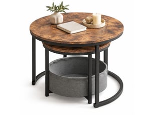 Table basse rond(e) coloris marron VLIVRA  - 70 cmx50 cm