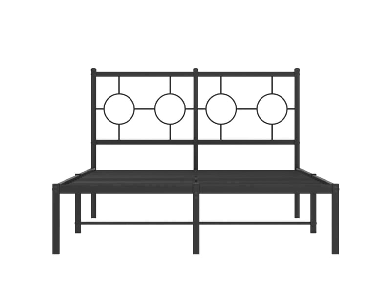  Lit double- lit adulte -  cadre de lit métal sans matelas avec tête de lit noir 120x190cm  - Conforama D