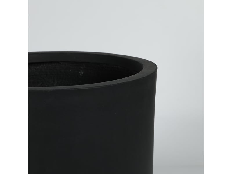 Ensemble de 2 pots de plantes ronds en béton, grands pot de fleurs extérieur intérieur faits main rustiques décoratifs avec trous de drainage pour jardin patio, 34 x 32 cm & 40 x 40 cm (noir) - Conforama D