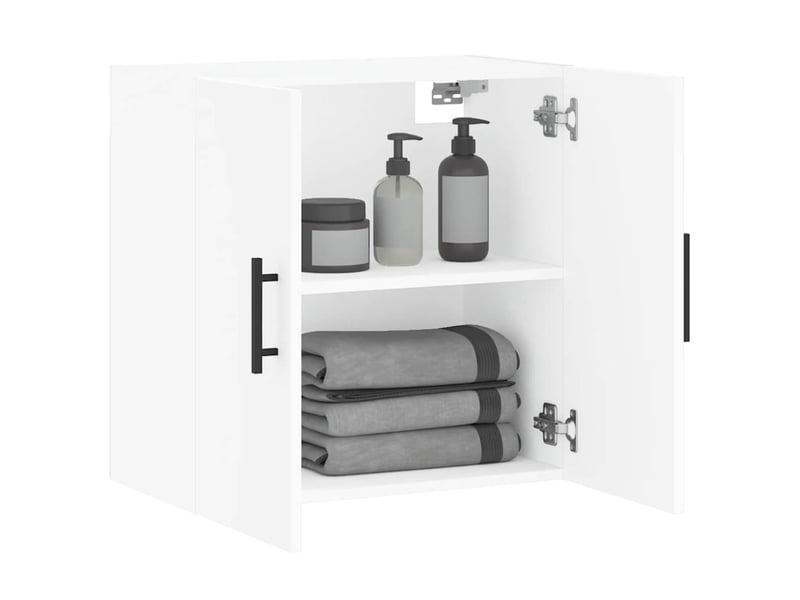  Armoire murale salon, meuble de rangement blanc 60x31x60 cm bois d'ingénierie  - Conforama D