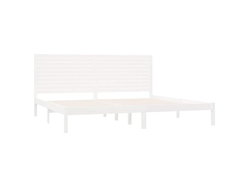  Lit double- lit adulte -  cadre de lit sans matelas blanc 180x200 cm bois massif  - Conforama C