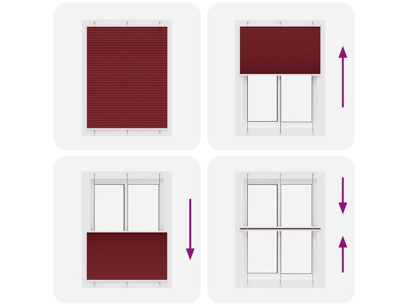 Store plissé, store de fenêtre rouge bordeaux 110x150 cm largeur du tissu 109,4cm cf47025 - Conforama E