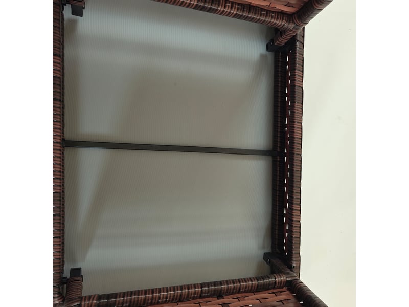  Table de jardin pliante en résine tressée marron 60x41x41 cm, résistante à l'eau, sans montage, pour balcon  - Conforama E