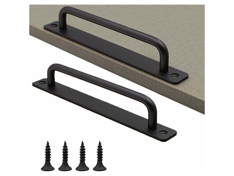 2 pieces poignée porte grange coulissante, poignées porte intérieure extérieure, poignée de traction noire robuste, poignées porte noir avec - Conforama E
