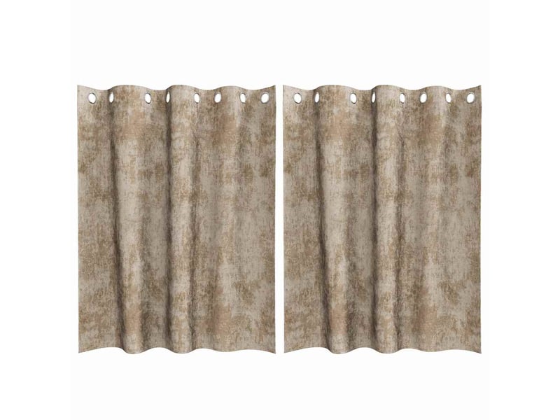 Lot de 2 rideaux en velours, rideaux de fenêtre champagne 140 x 140 cm velours cf44169 - Conforama A