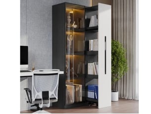 Vitrine coloris bicolore 6 étagère(s) SEYAKANY - 70 cmx160 cm