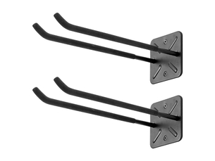 Crochets de garage haute résistance de 30 cm, organisateur d'outils monté au mur pour pneus, échelles et chaises pliantes–pour le rangement au garage, noir