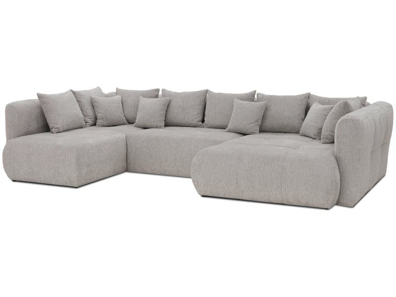  Canapé d'angle beige fixe 5 places  - Conforama C