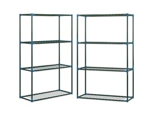 Étagère à plantes 70 x 27 x 110 cm – vert – lot de 2 en acier, 4 niveaux modulables pour balcon et jardin