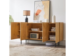 Buffet 2 porte(s) 3 tiroir(s) <strong>ROLIPO</strong> <strong></strong> - 160 cm coloris marron