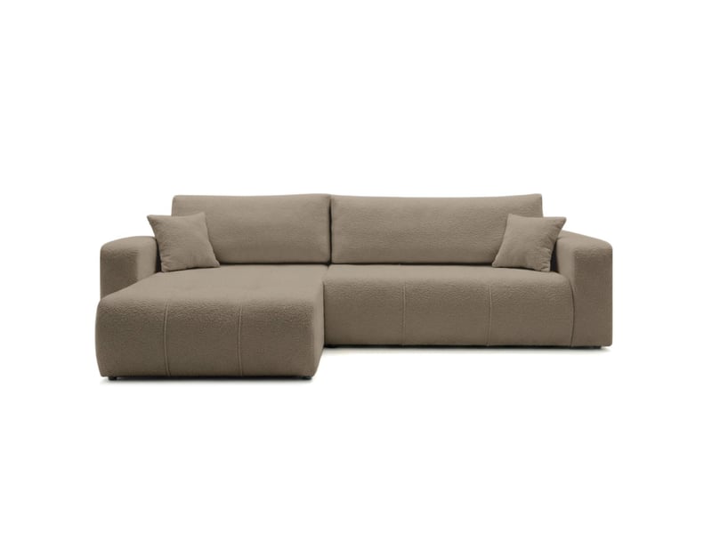  Canapé d'angle bardot max réversible convertible 5 places en tissu bouclette - taupe BARDOT - Conforama D