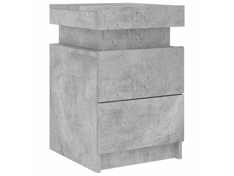 Table de chevet - cabinet de chevet - table de nuit avec lumières led gris béton 35x39x55 cm - Conforama D