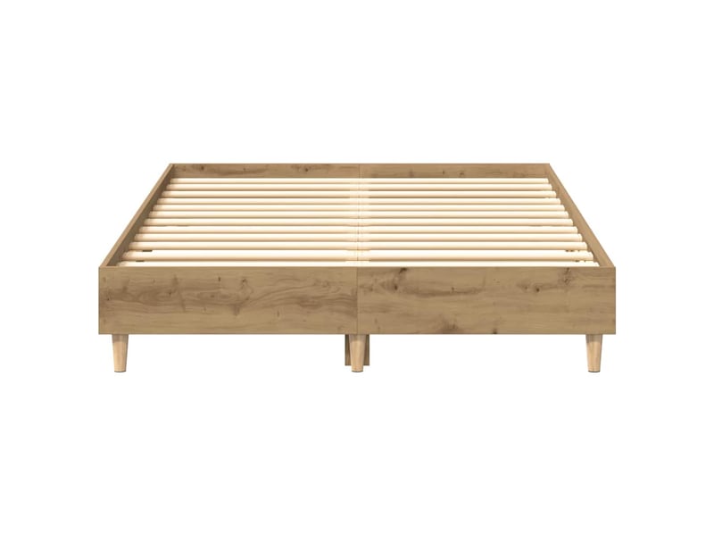  Lit double- lit adulte -  cadre de lit sans matelas chêne artisanal 135x190 cm  - Conforama D