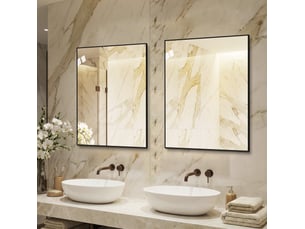 Miroir salle de bain 60x80 cm cadre aluminium noir cravdom