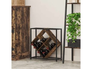 Étagère à vin, casier à bouteilles 16 bouteilles bois d'ingénierie chêne fumé cf41295