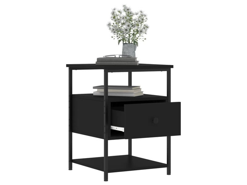  Lot de 2 tables de chevet - cabinet de chevet - table de nuit noir 40x42x56 cm bois d’ingénierie  - Conforama D