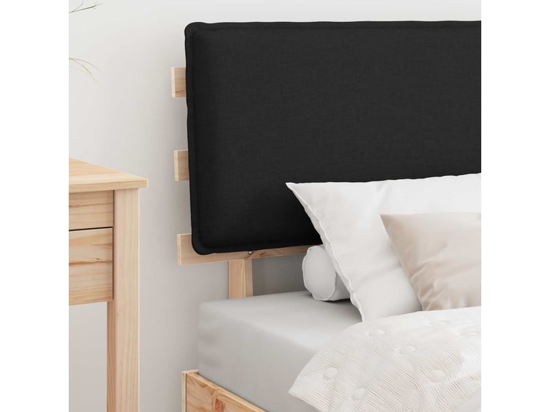  Lit simple- lit adulte -  cadre de lit avec tête de lit rembourrée noir 100 x 200 cm  - Conforama B