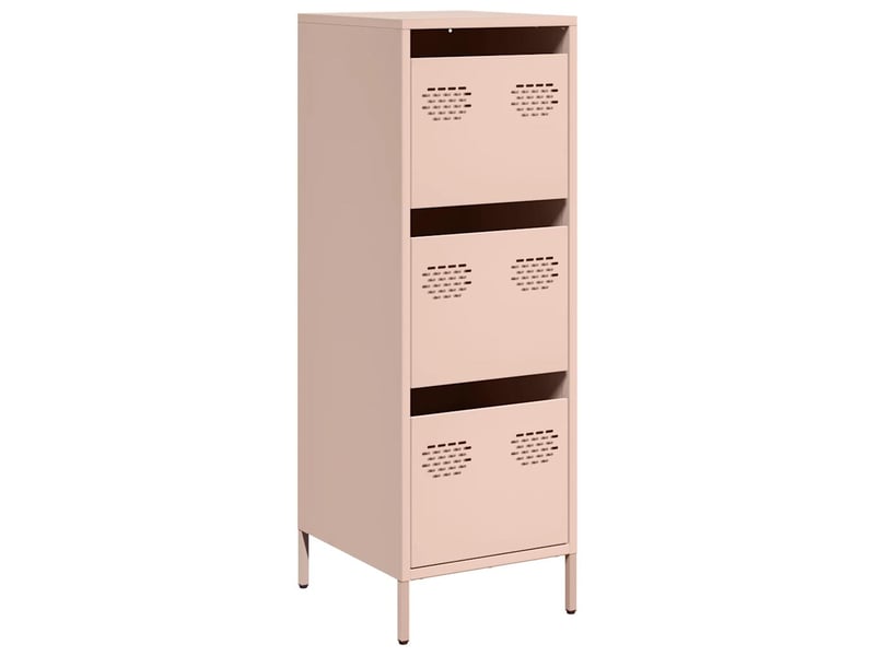 Buffet haut - bahut - meuble de rangement rose 39x35x103,5 cm acier  - Conforama A
