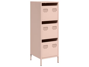 Buffet haut - bahut - meuble de rangement rose 39x35x103,5 cm acier