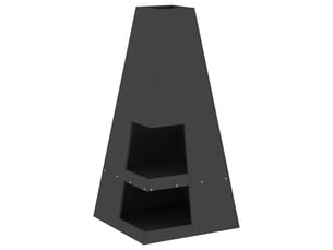 Brasero exterieur, foyer camping noir 50x50x100 cm acier patiné shl31668