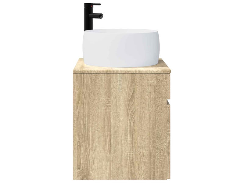  Meuble de lavabo mural, rangement salle de bain chêne sonoma 49x44.5x66 cm  - Conforama C