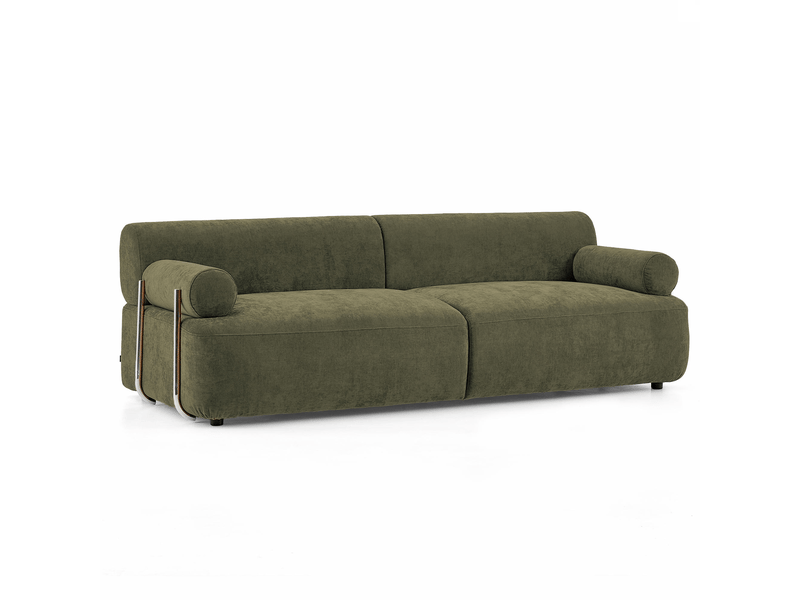  Canapé 3 places en tissu tramé toucher doux vert vintage volta 1VOL3PTTVV - Conforama A