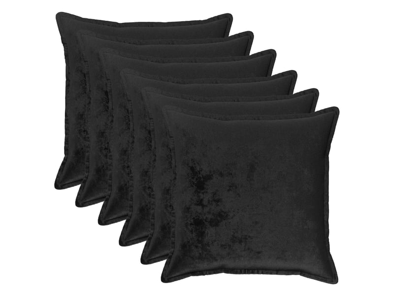  Lot de 6 housses de coussin houten noir 70 x 70 cm flanelle cf50005  - Conforama B
