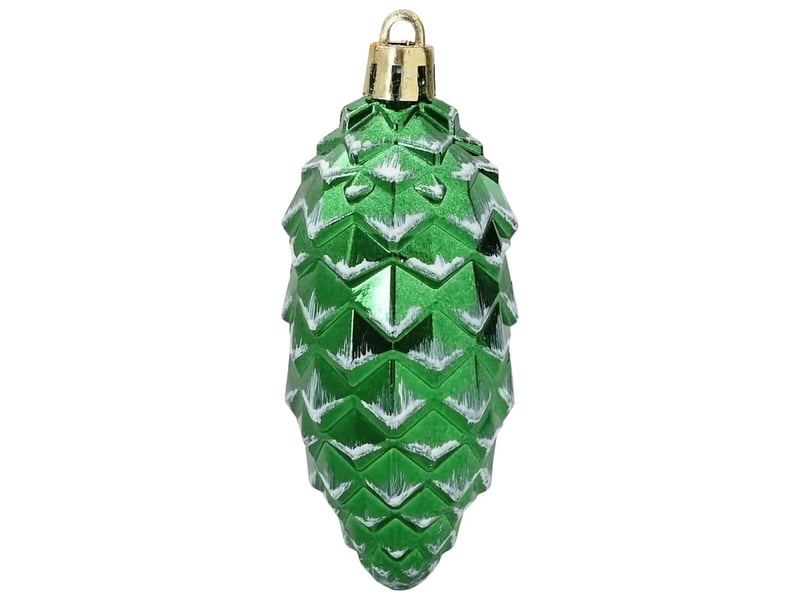  Boule de pomme de pin de noël 40 pcs vert 4 x 9 cm plastique  - Conforama D