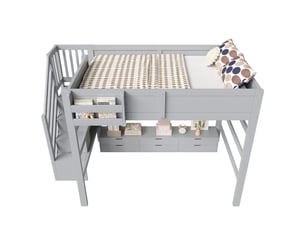 Lit mezzanine 140x200 cm MODERNLUXE coloris gris