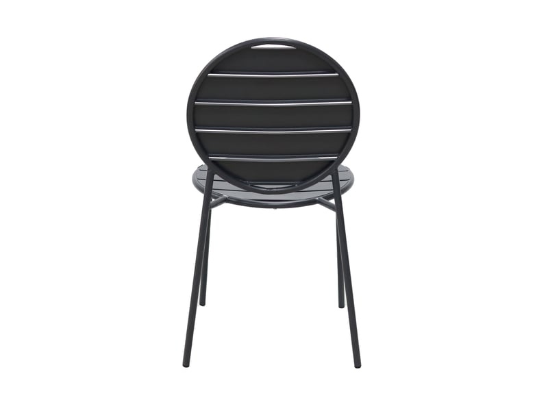  Lot de 4 chaises de jardin dossier rond en métal gris - baca  - Conforama E