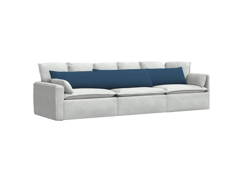  Lot de 2 coussins de canapé, coussins décoratifs tissu bleu 200 x 40 cm cf58774  - Conforama C