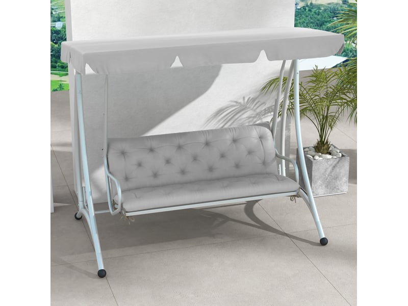  Coussin de banc 3 places 150x98x8 cm avec liens gris clair  - Conforama B
