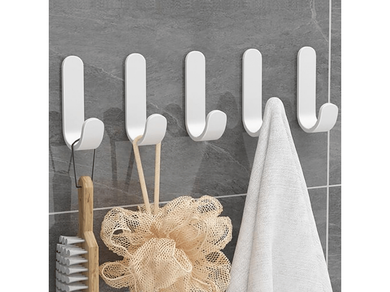  5 pièces (blanc)crochet adhésif 3m autocollants crochet murale salle de bain porte serviette imperméable pour chambre de cuisine plafond  - Conforama A