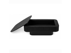 Table basse rectangulaire noire 98 cm avec rangement caché, plateau amovible et finition laquée moderne