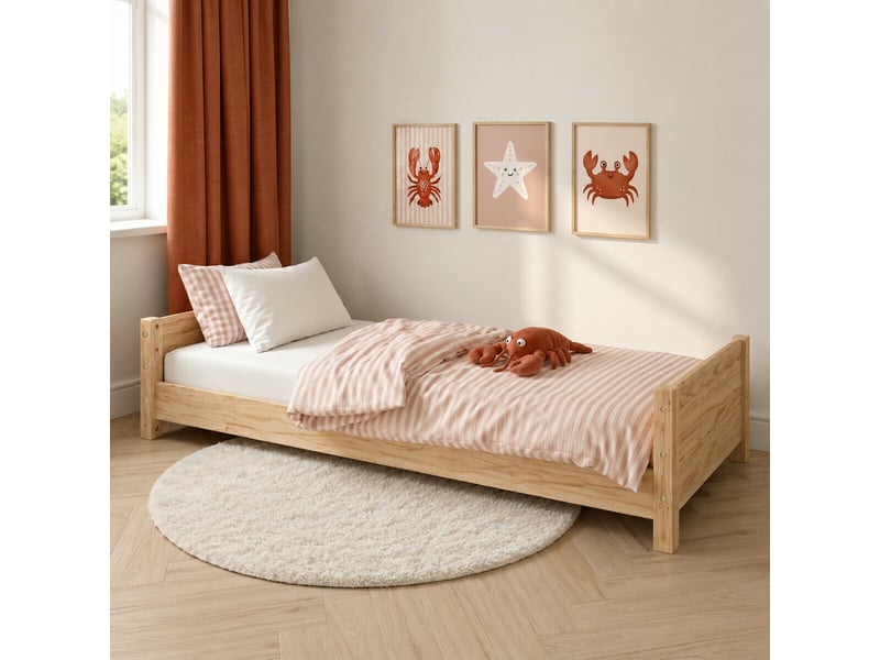 Pack lit enfant montessori avec matelas 90x200 cm louw  bois Louw - Conforama C