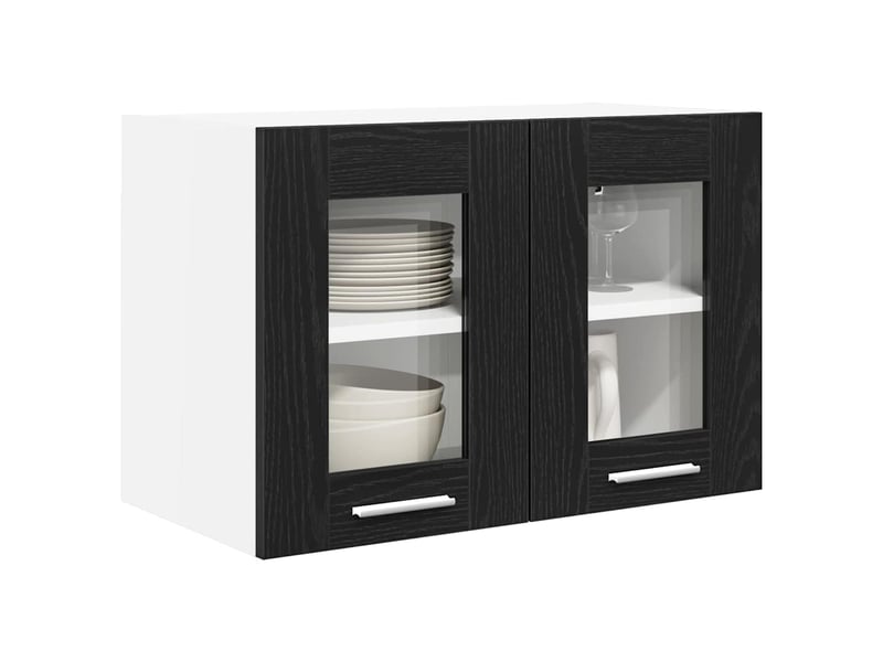  Meuble de rangement cuisine, armoire suspendue 2 pcs chêne noir bois d'ingénierie shl8055  - Conforama C