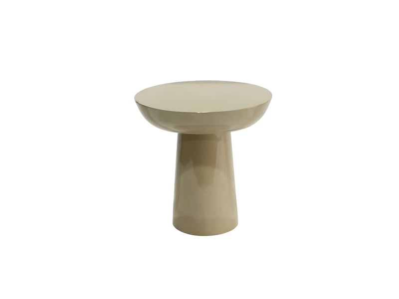  Table d'appoint laquée couleur taupe, haut brillant  - Conforama A