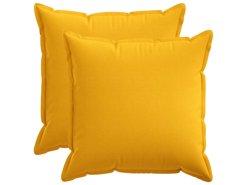  Lot de 2 coussins, coussins décoratifs houten jaune clair lin synthétique cf56500  - Conforama B