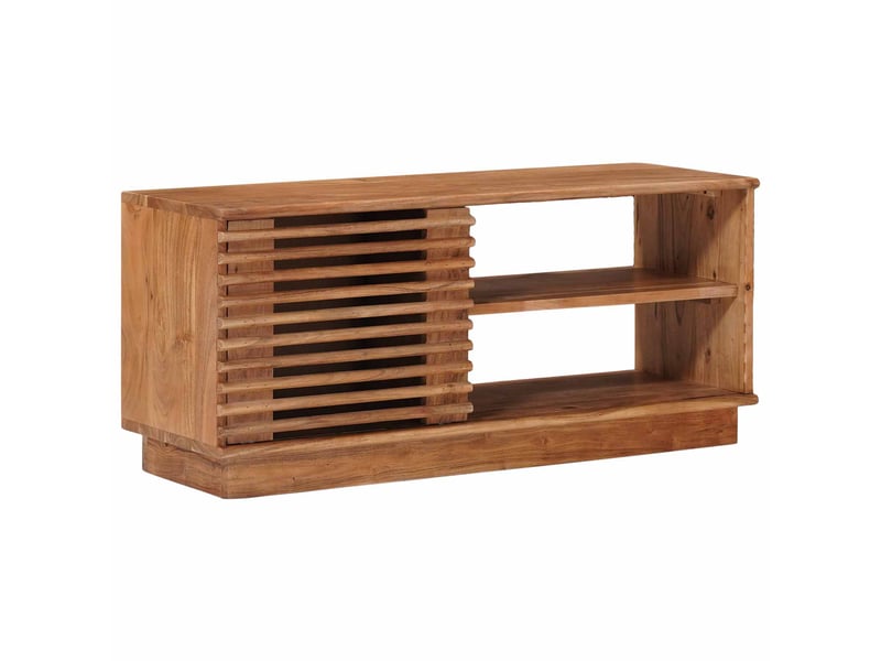  Meuble tv - banc tv - meuble de rangement avec stockage avec porte naturel 90 x 30 x 40 cm  - Conforama A