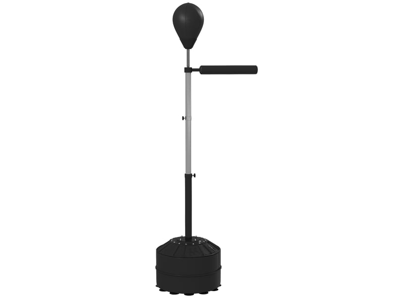  Ballon de frappe avec barre de réflexe, hauteur réglable de 160 à 205 cm, base lestable, pompe à air incluse, noir  - Conforama B