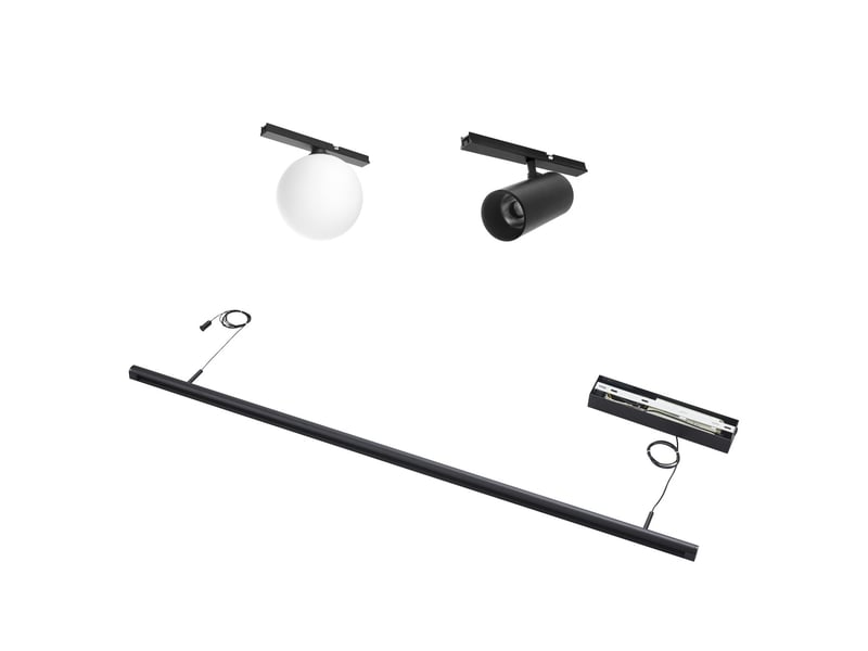 Suspension noire design système magnétique spot et boule led 10w - lyne Lyne - Conforama E