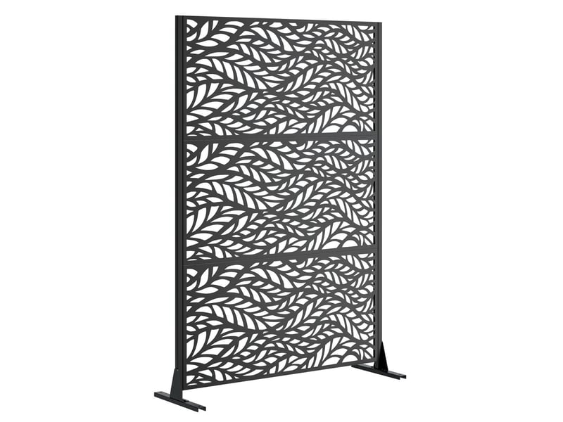 Claustra extérieur autoportant 116 x 183 cm – noir – acier galvanisé, base stable et motif ajouré  - Conforama A