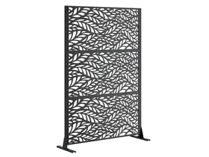 Claustra extérieur autoportant 116 x 183 cm – noir – acier galvanisé, base stable et motif ajouré