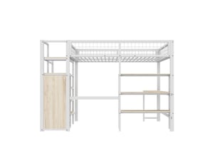 Lit mezzanine 140x200 cm <strong>ZOVIRA</strong>  <strong></strong> coloris blanc