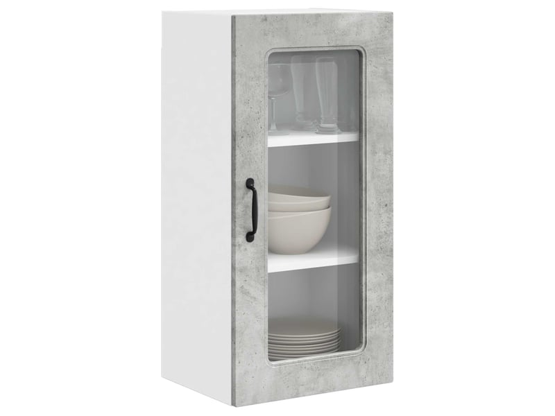 Meuble mural de cuisine | armoire de cuisine 2 pcs gris béton shl4950 - Conforama C