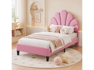 Lit simple 90x200 cm HAVRYA coloris rose