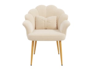 Lot de 6 fauteuils 64x65,5x85 cm avec accoudoirs et coussins, pieds en métal, beige