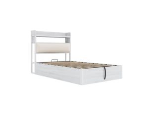 Lit avec rangement 90x200 cm coloris blanc