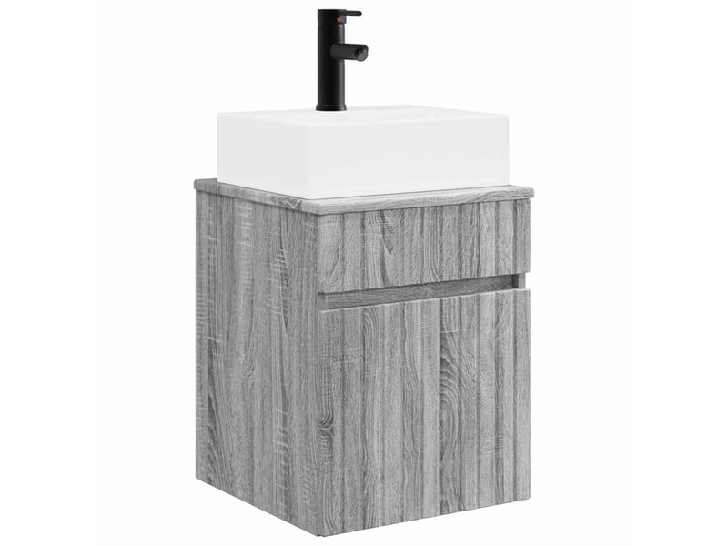  Meuble-sèche avec évier mural sonoma gris 39x41x62.5 cm  - Conforama A